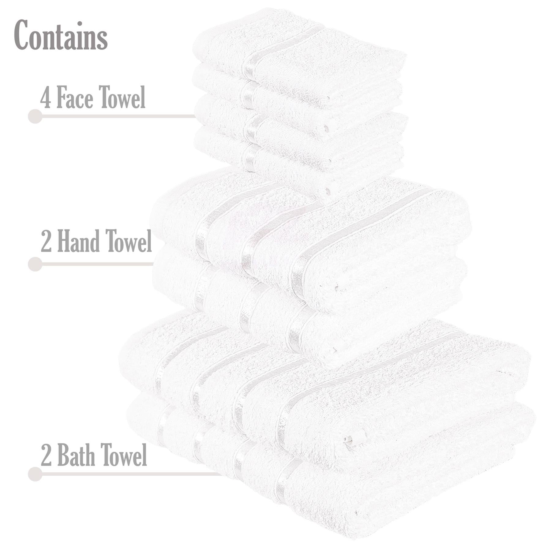 Luxurious 10 Piece Towel Bale Set 2x Bath Towels 4x Hand Towels 4x Face Towels