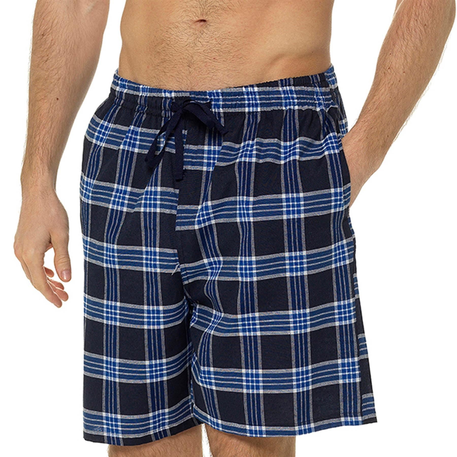 A2Z Mens Shorts Twins Pack Stripe Check Woven Pyjama Summer Casual Active Shorts