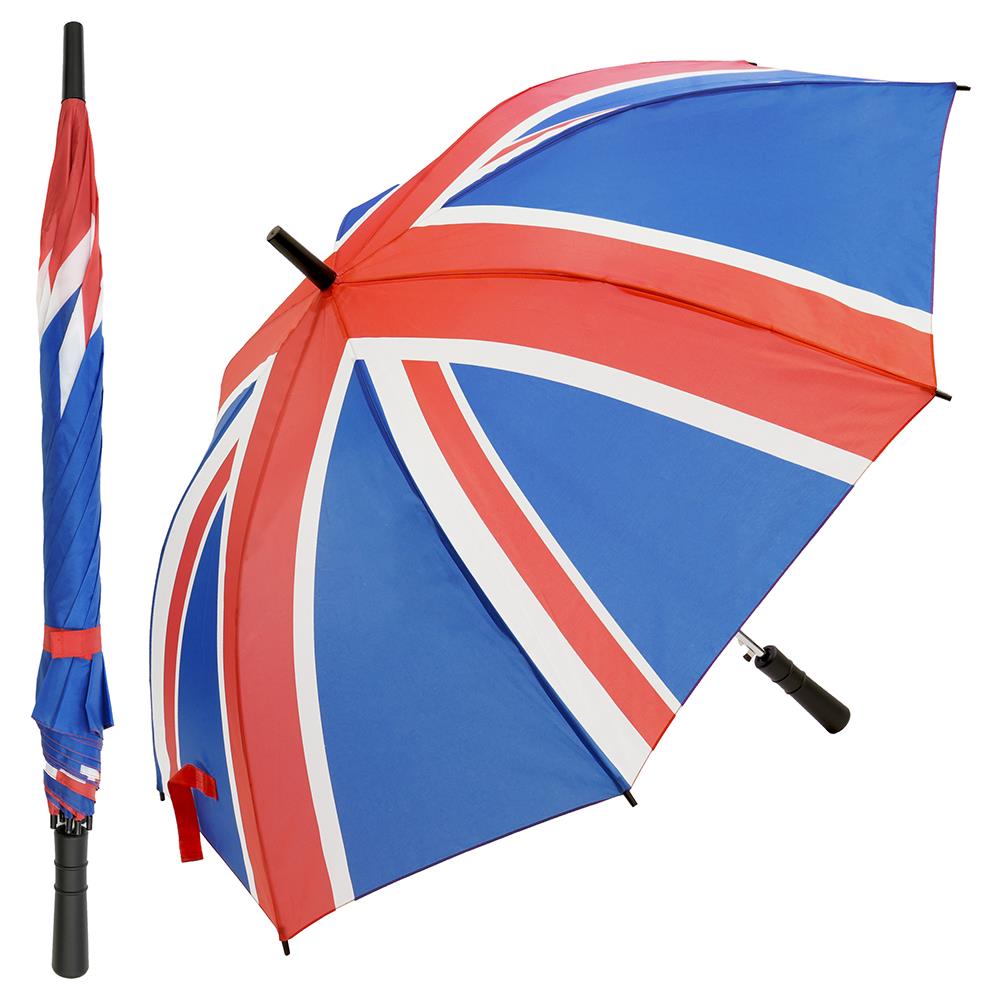 A2Z Union Jack Compact Golf Umbrella Weather Resist Compact UK Flag Stick Brolly