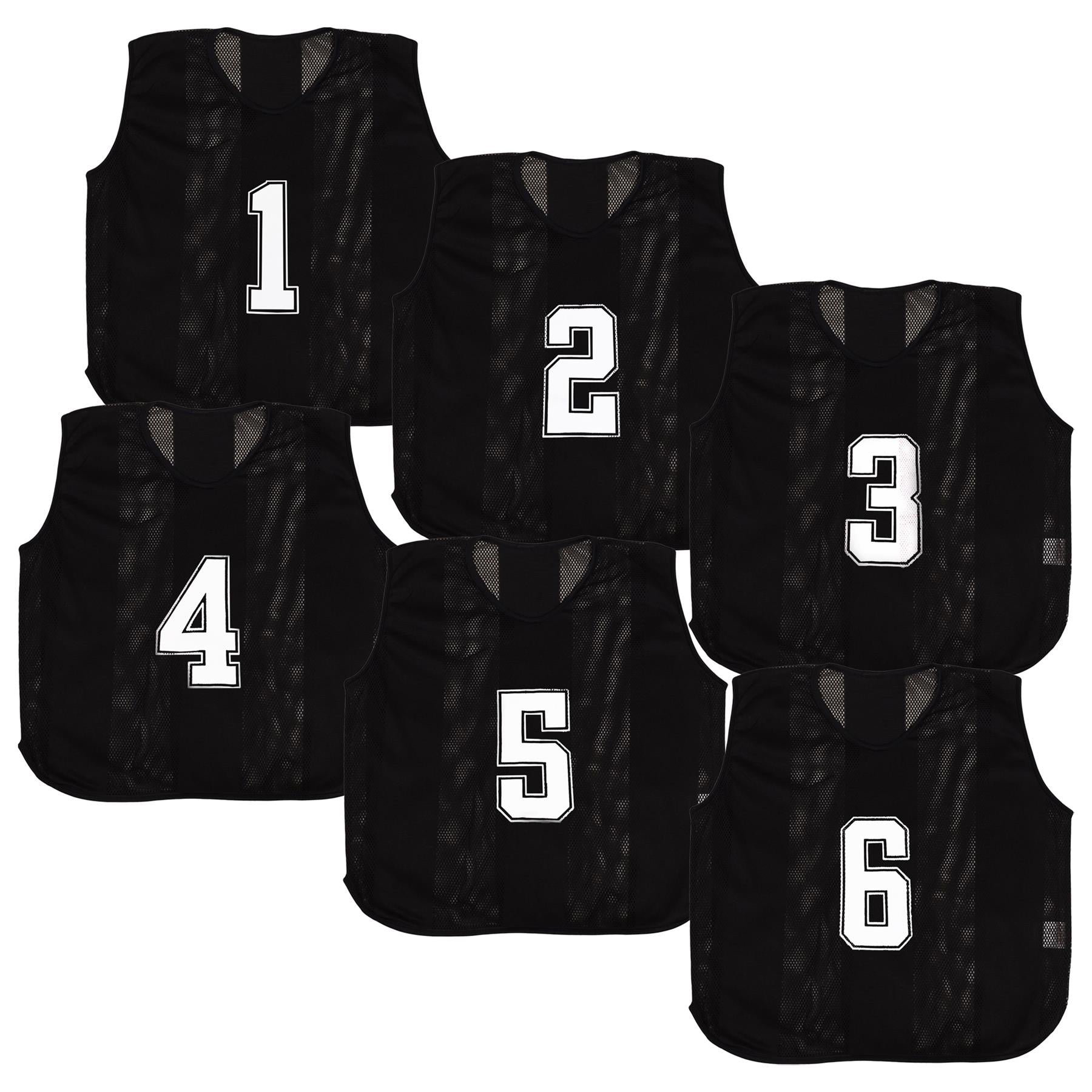 A2Z 6 Pack Sports Number Mesh Bib Comfortable During Football Rugby Sports Adult