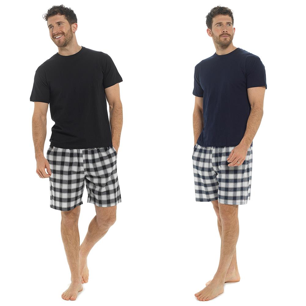 A2Z Mens Pyjamas Jersey Short Sleeve T-Shirt Woven Check Shorts Pyjamas Top Set