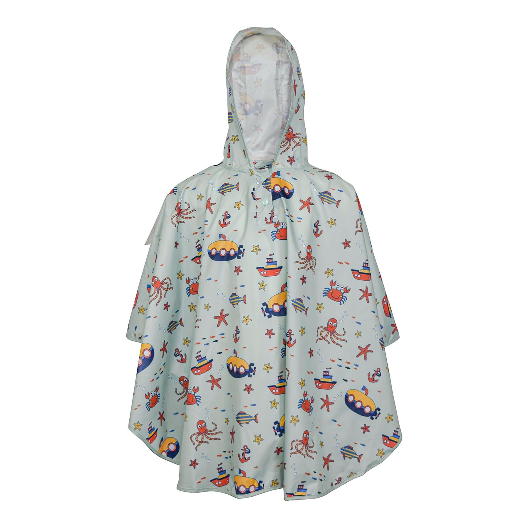 Kids Girls Boys Waterproof Hooded Rain Poncho Lightweight Reusable Raincoat