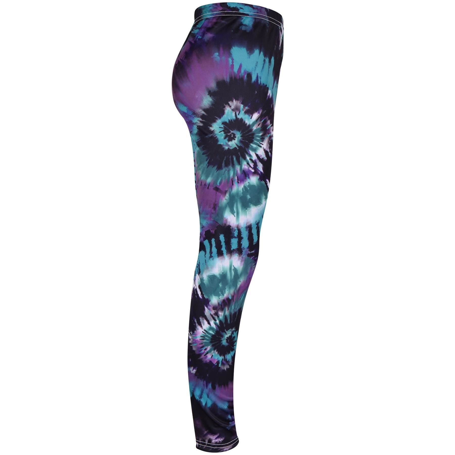 Kids Girls 3D Tie Dye Print Leggings