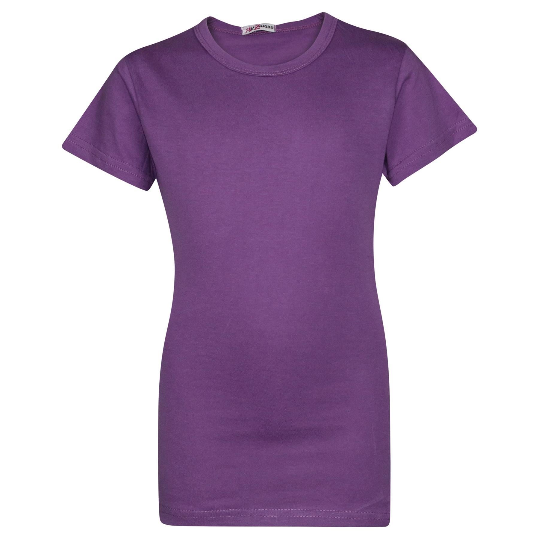 Girls 100% Cotton Plain School T Shirt