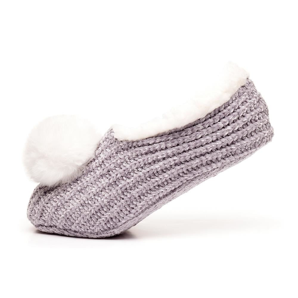 A2Z Ladies Socks Knit Chenille Slipper Sherpa Lining Pom Pom Comfort Warm Socks