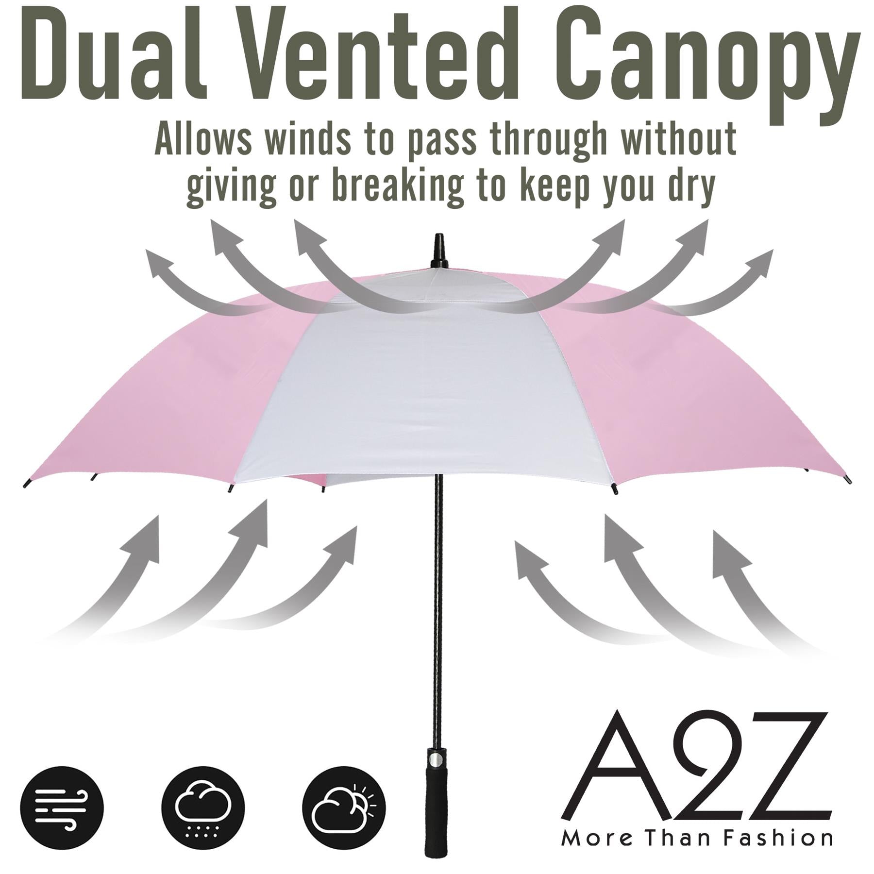 A2Z Golf Umbrella Super Deluxe Auto Open Wind Rain Resitant Double Vented Canopy