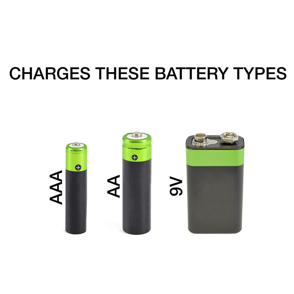 A2Z Battery Charger For AA / AAA / 9V-PP3 NiMH/NiCD Plug in Fast Battery Charger