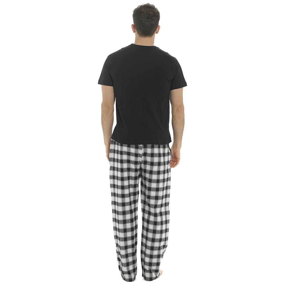 A2Z Mens Pyjama Jersey Short Sleeve T-Shirt Woven Check Pant Pyjamas 2 Piece Set