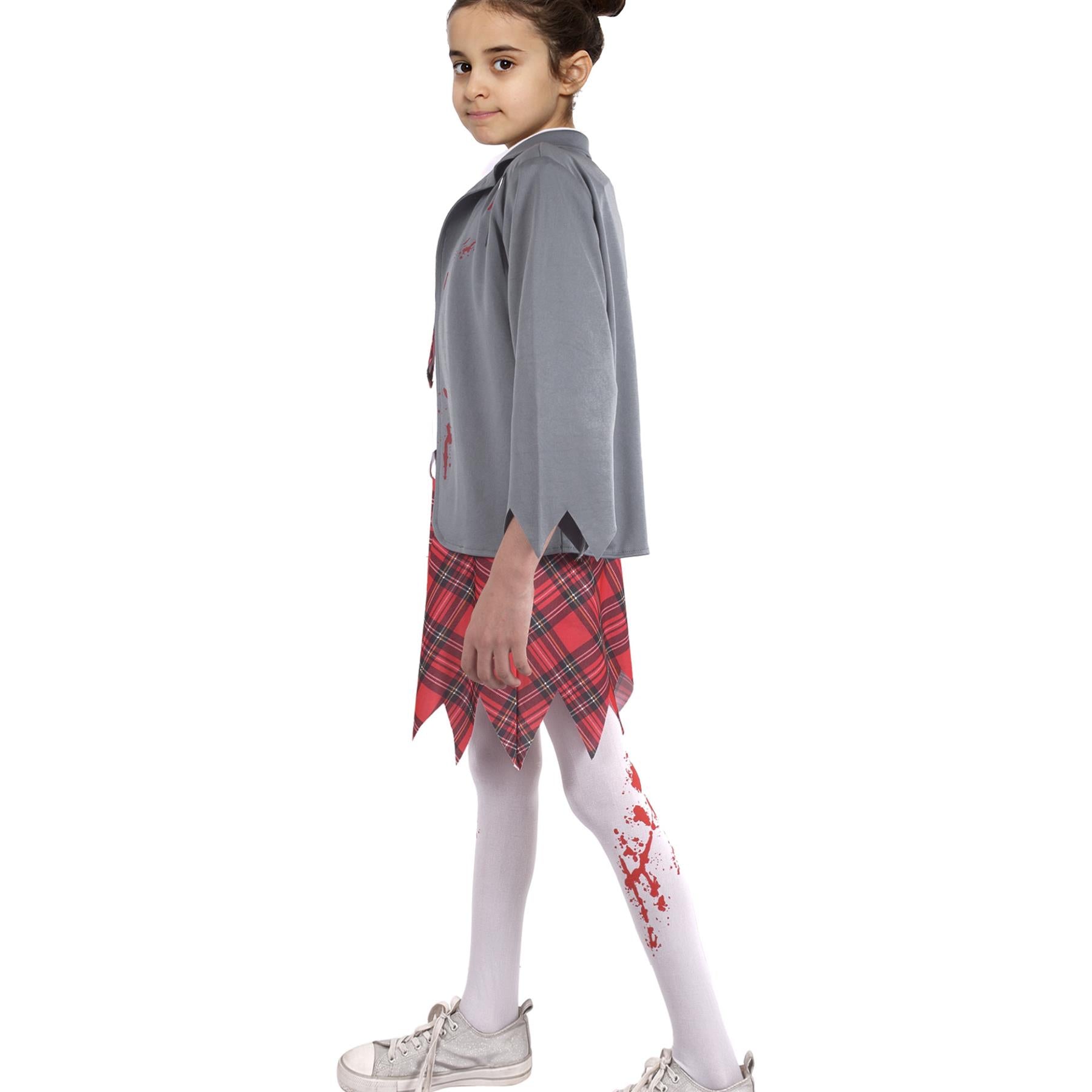 Kids Girls Zombie School Girl Halloween Costume Trick Or Treat Zombie Set