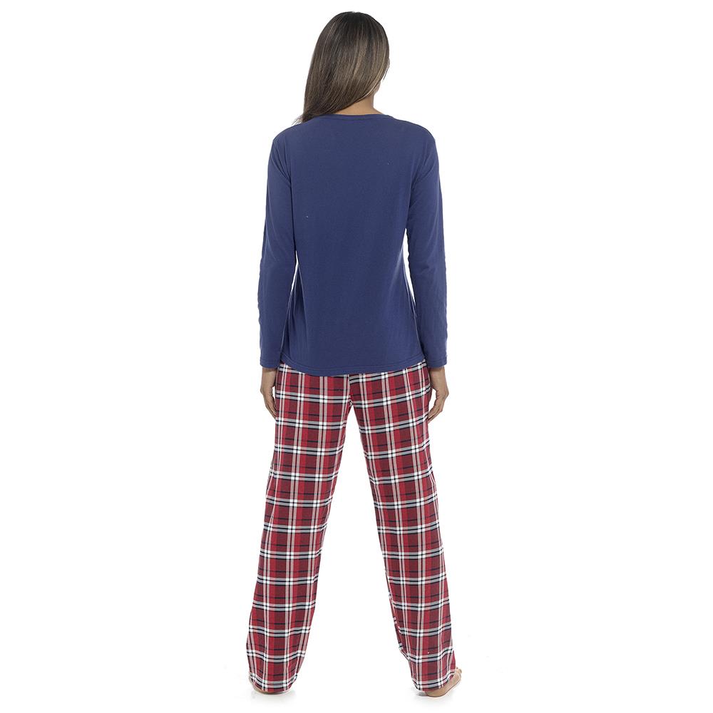 A2Z Women Pyjama Set Chirstmas Novelty Cotton Jersey Check Bottom Nightwear Set