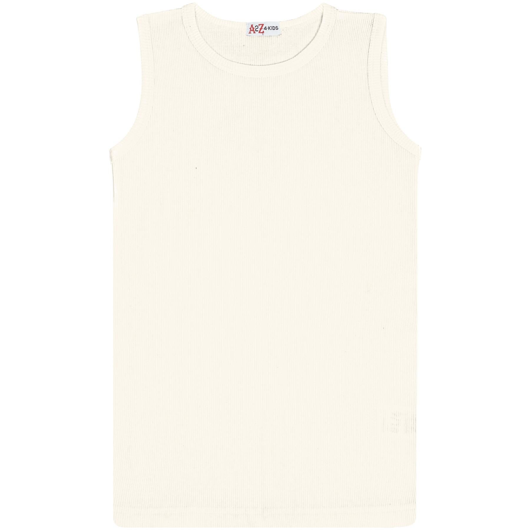 Kids Girls Ribbed Vest Top 100% Thick Cotton Fashion Tank Tops T Shirt 2-13 Year