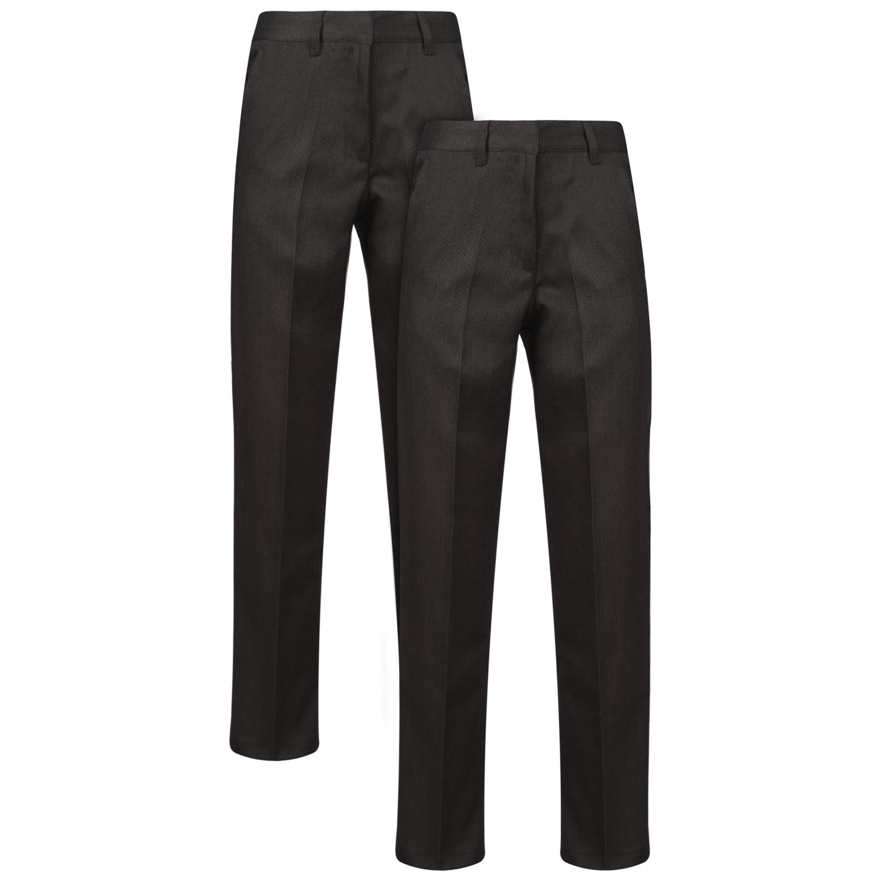 A2Z 4 Kids Girls Teens Uniform Pants 2 Pack Regular Fit Back to School Trousers