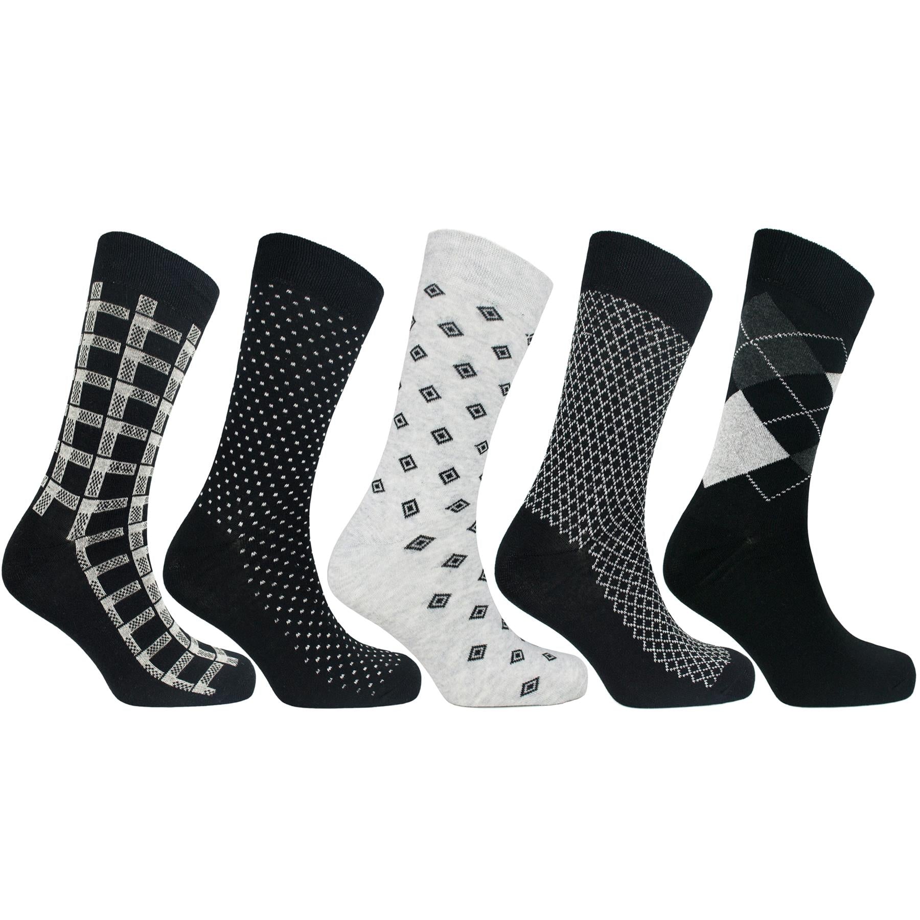 A2Z Mens Socks Pack of 5 Exquisite Elegance Cotton Rich Soft Gift Box Set Socks