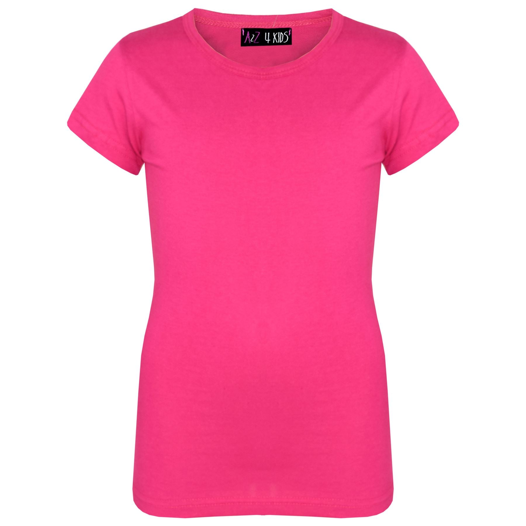 Girls 100% Cotton Plain School T Shirt