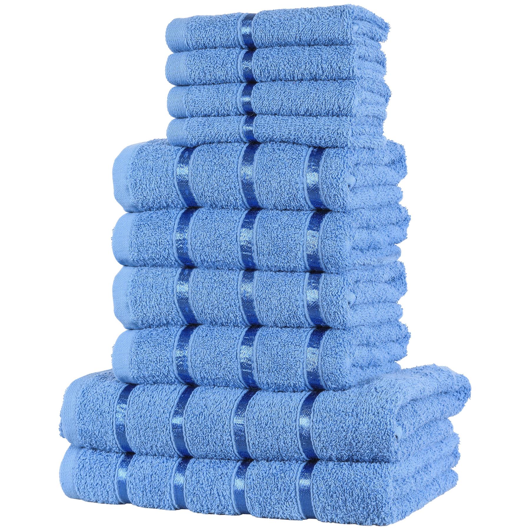 Luxurious 10 Piece Towel Bale Set 2x Bath Towels 4x Hand Towels 4x Face Towels