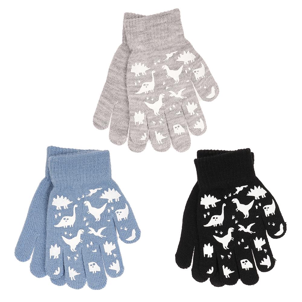 Boys 3 Pack Gloves Winter Warm Thermal Magic Mitten One Size Fit Stretchy Gloves