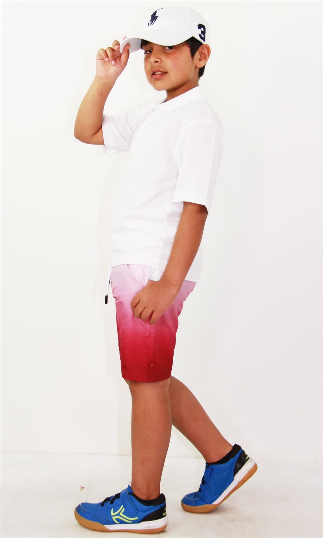 Kids Boys Gradient Colour Shorts Two Tone Fade New Summer Fashion Age 5-13 Years