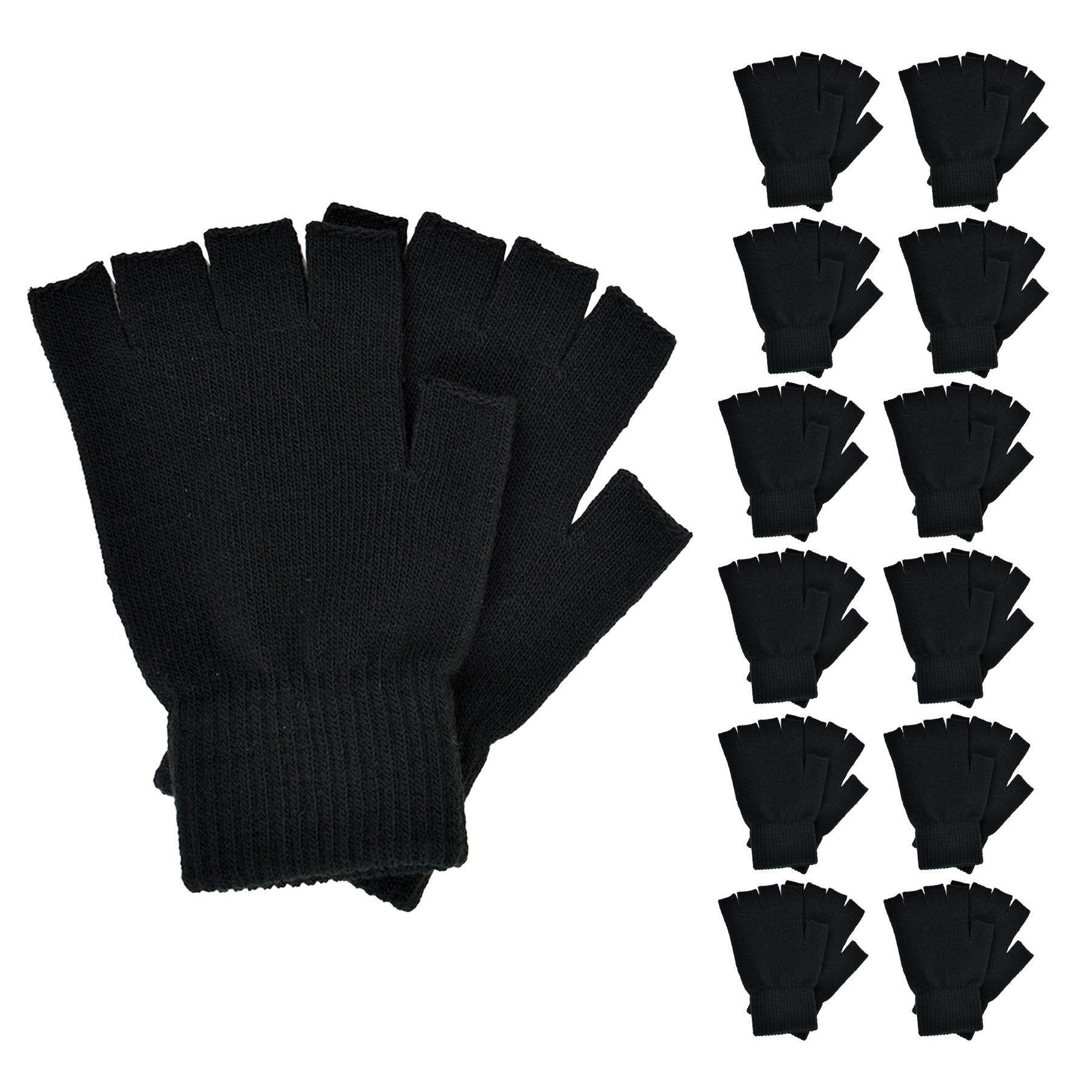 Mens Gloves Thermal Warm Winter Touchscreen Fingerless Magic Half Finger Mittens