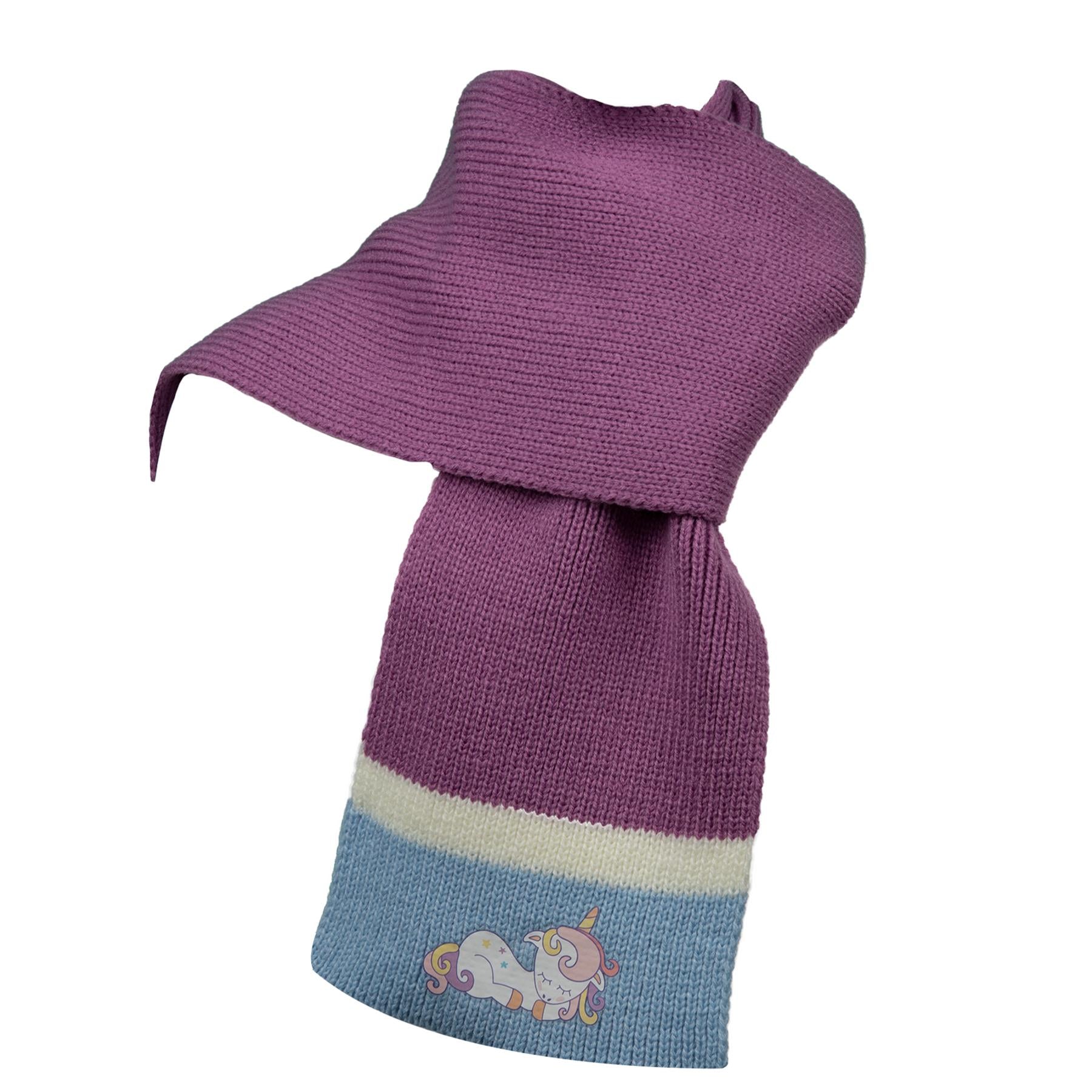 Kids Girls Hat Scarf Gloves Set Winter Warm Knitted Scarf Beanie Ear Flap Cap