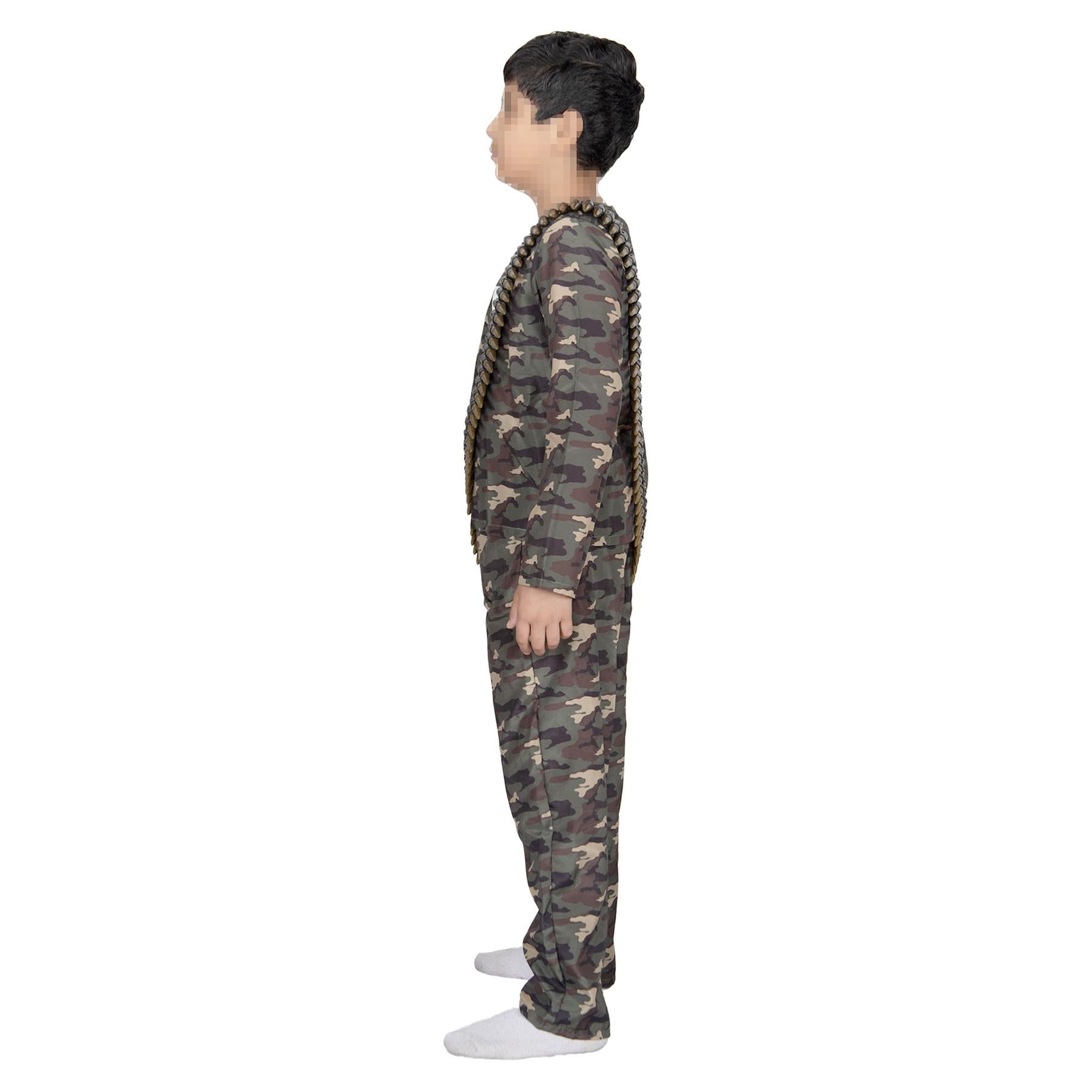 Kids Army Costume Soldier Role Play Halloween Military Camouflage Uniform Outfit