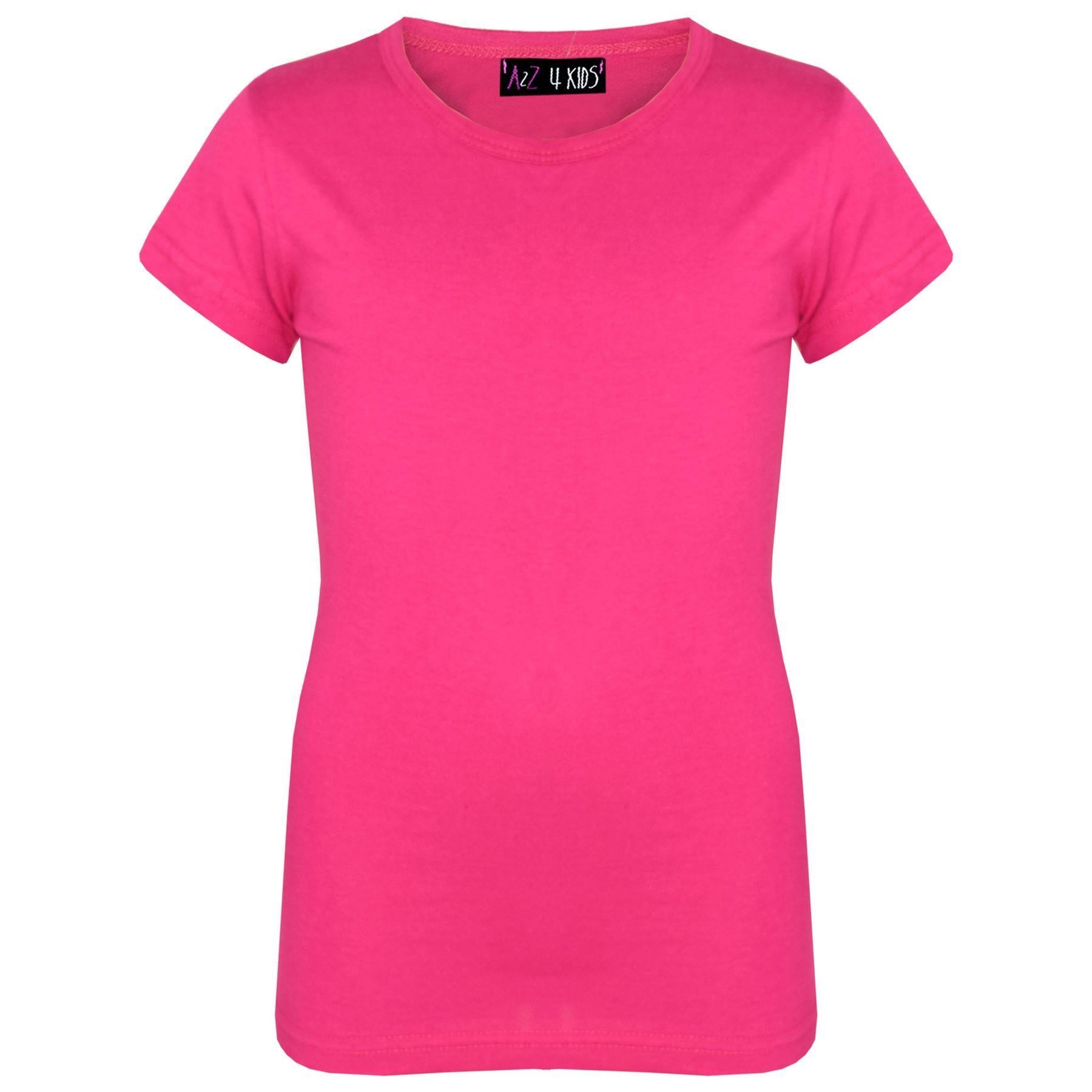 Girls 100% Cotton Plain School T Shirt