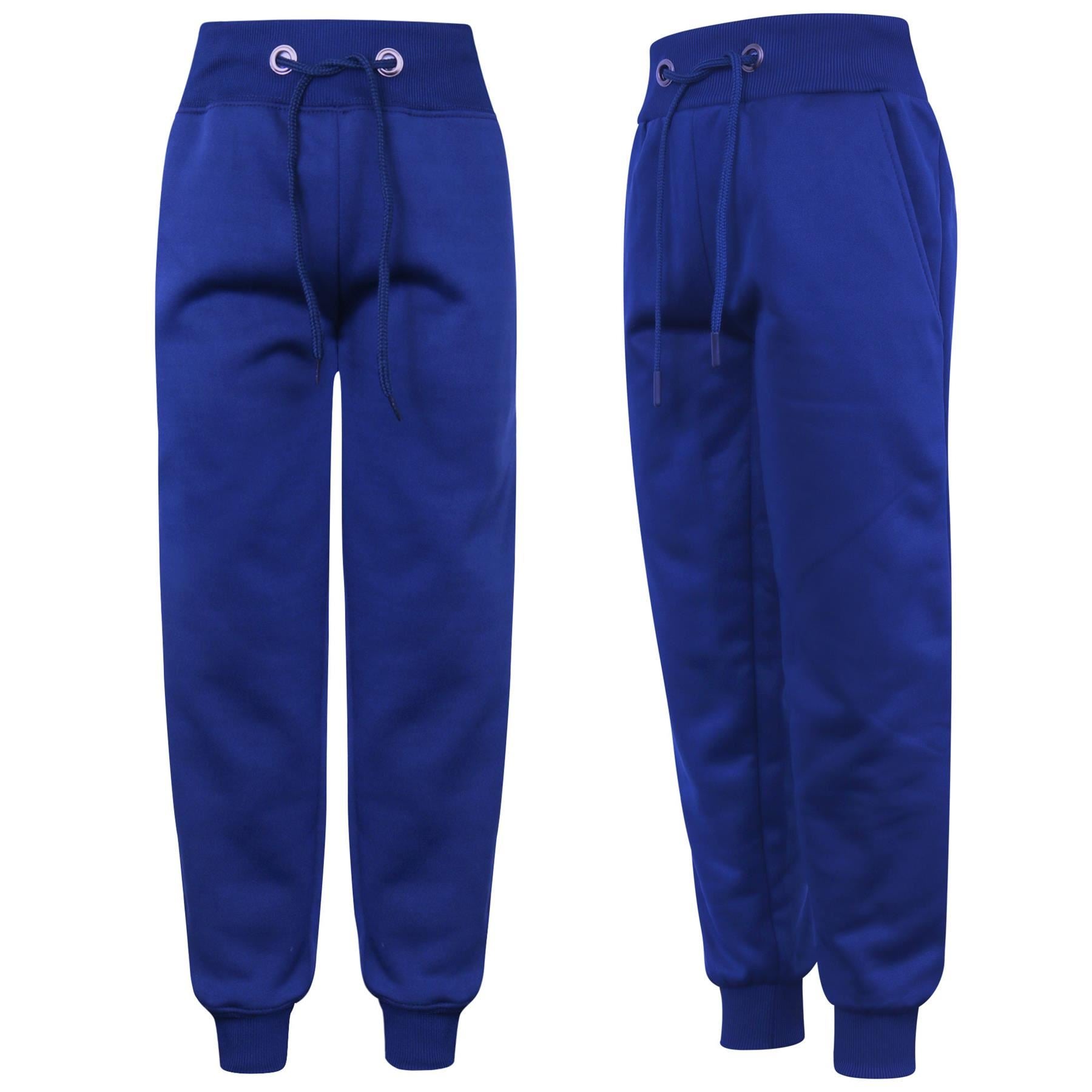 Kids Girls Boys Plain Tracksuit Cuffed Hoodie Casual Sweatpants Age 5-13