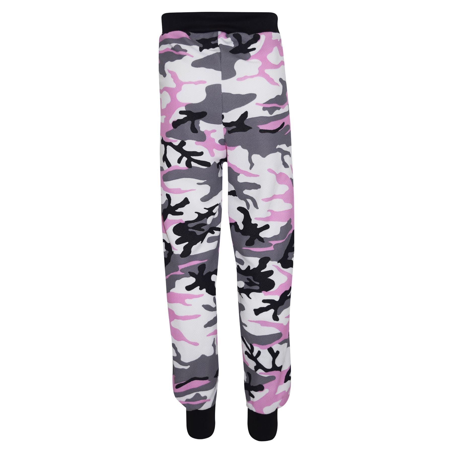 Kids Gilrs Camouflage Print Crop Top Legging Jacket Tracksuit Age 7-13 Years