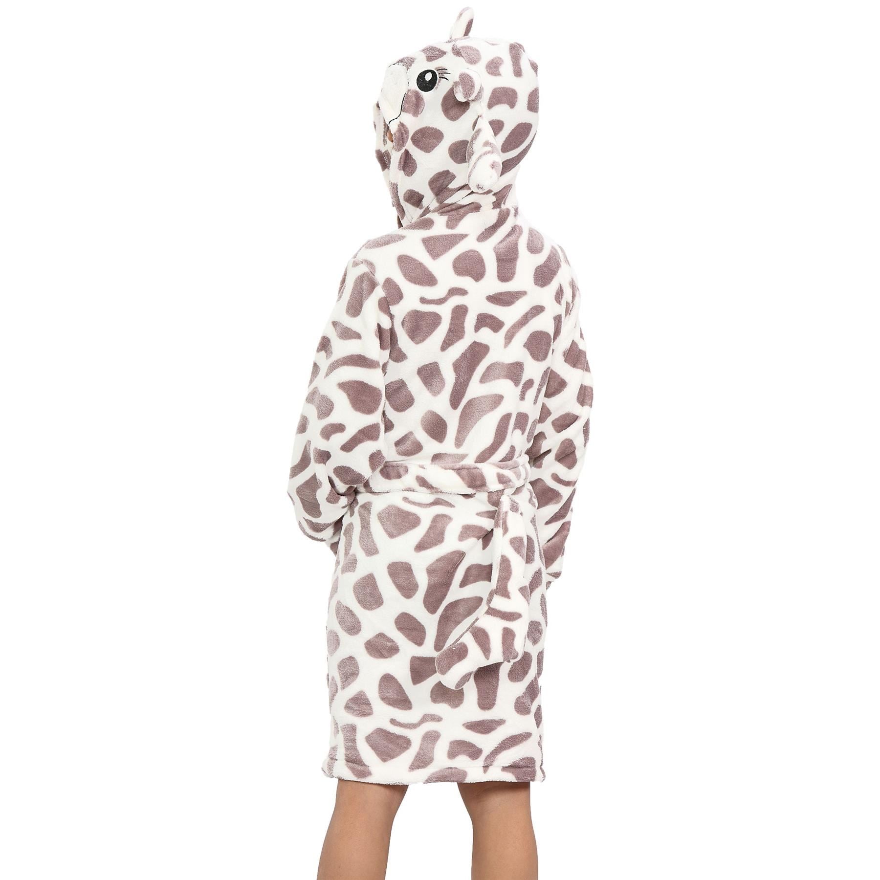 Kids Girls Boys Super Soft 3D Giraffe Animal Hooded Bathrobe