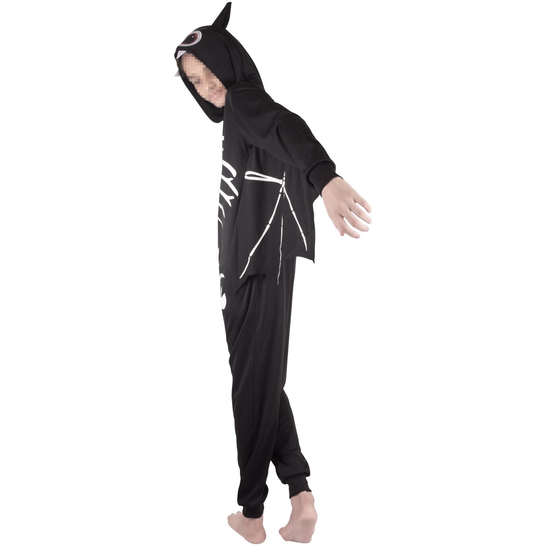 Kids Boys Girls Skeleton Halloween Bat Cosplay Costume