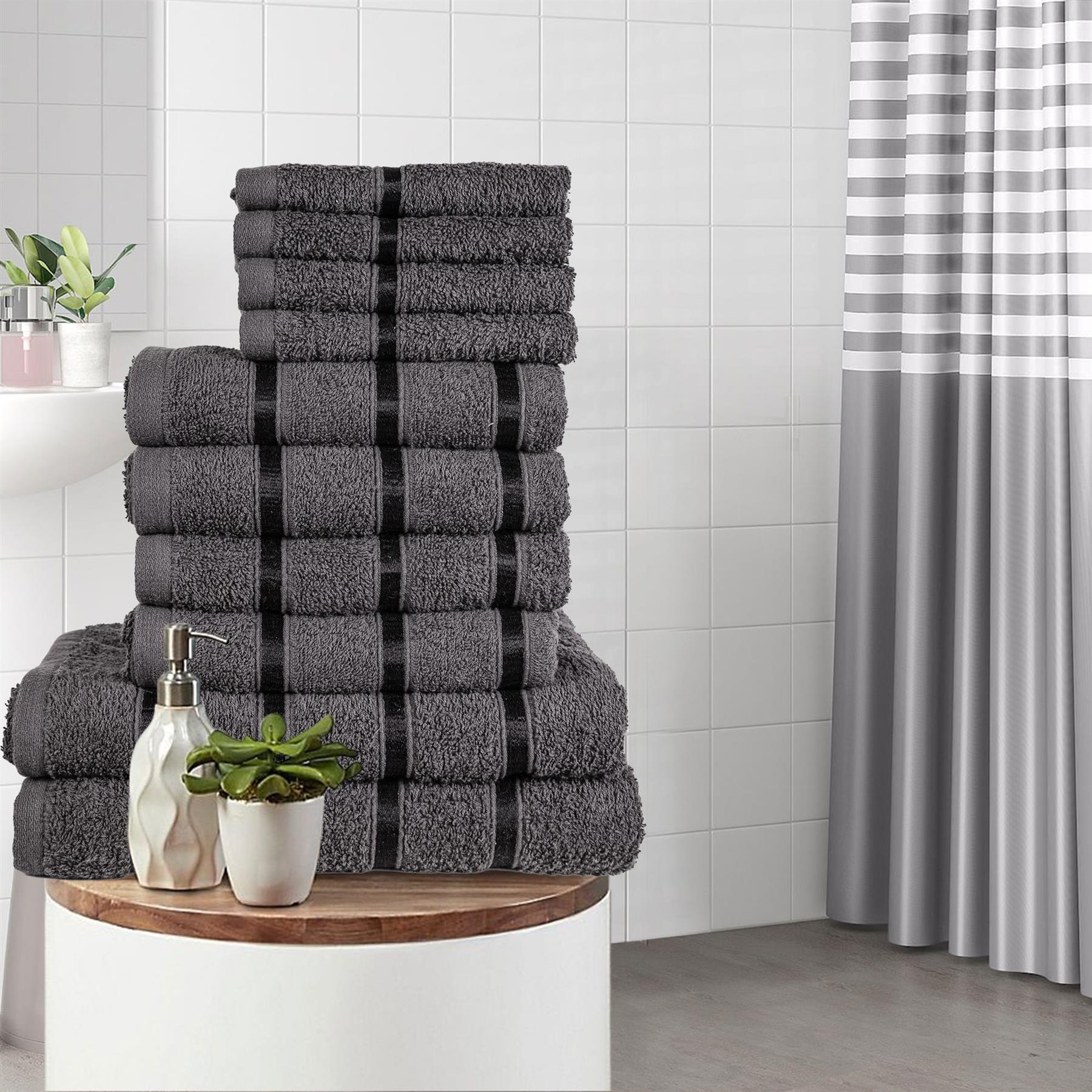 Luxurious 10 Piece Towel Bale Set 100% Cotton Super Soft Absorbent 500 GSM