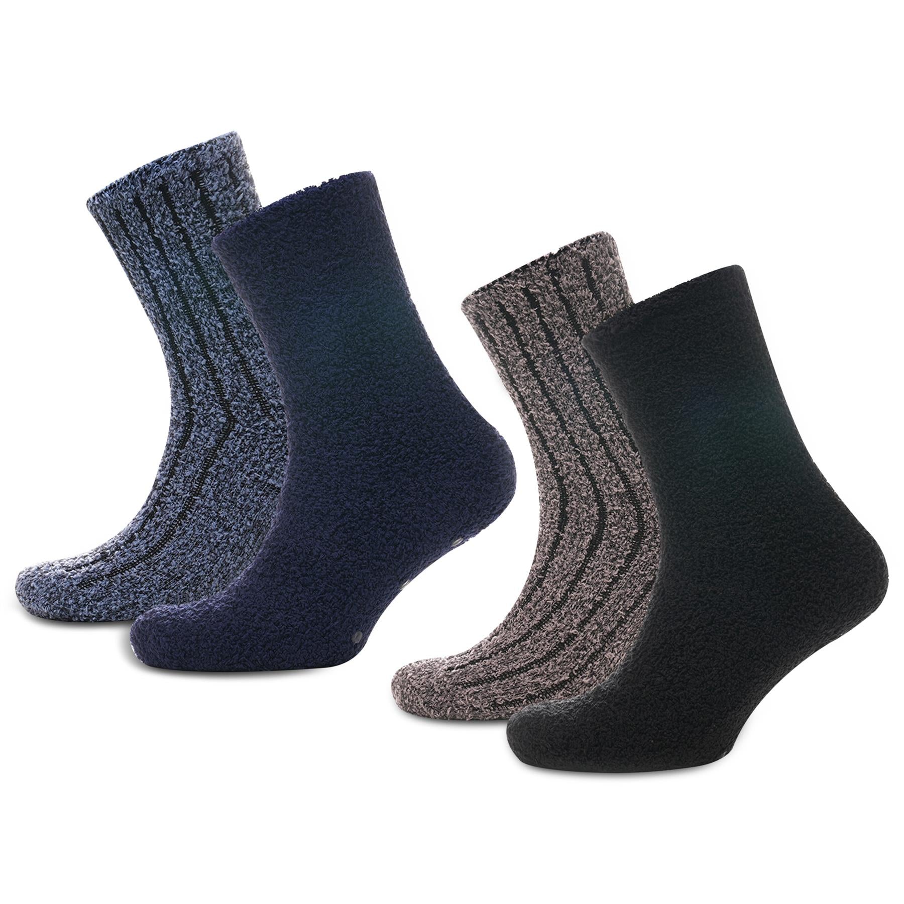 A2Z Mens 2 Pack Drop Needle Socks Extra Soft Comfy Thick Cosy Socks