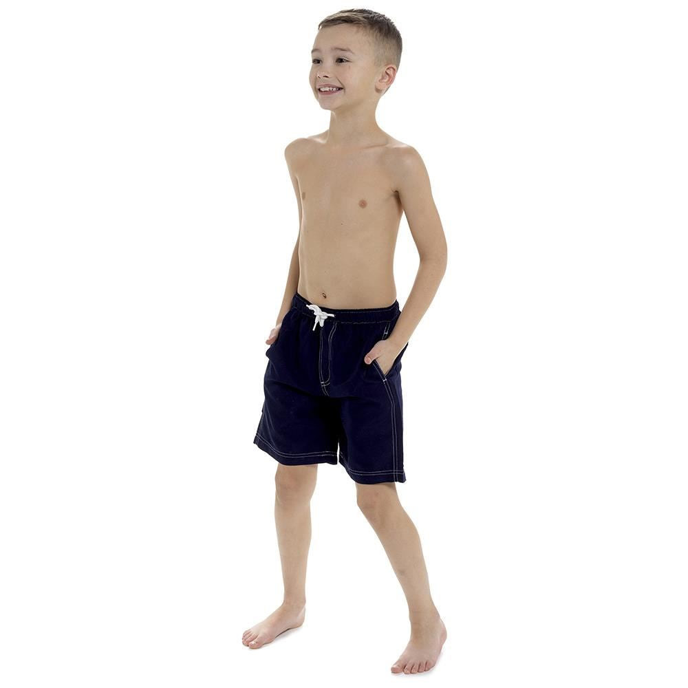 A2Z Kids Boys Beach Plain Swim Lightweight Contrast Thread Detail Boardshorts