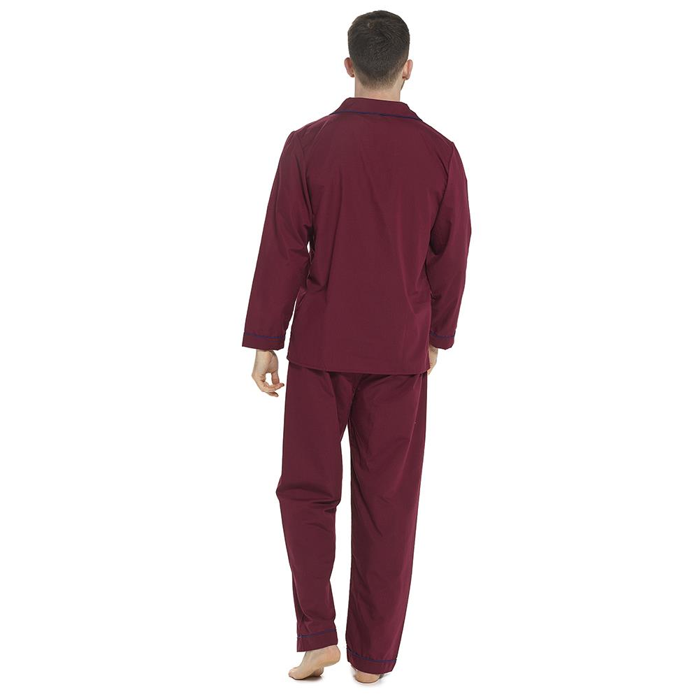 Men's Traditional Pyjama Set Button Through Contrast Sleepwear Loungewear Dress