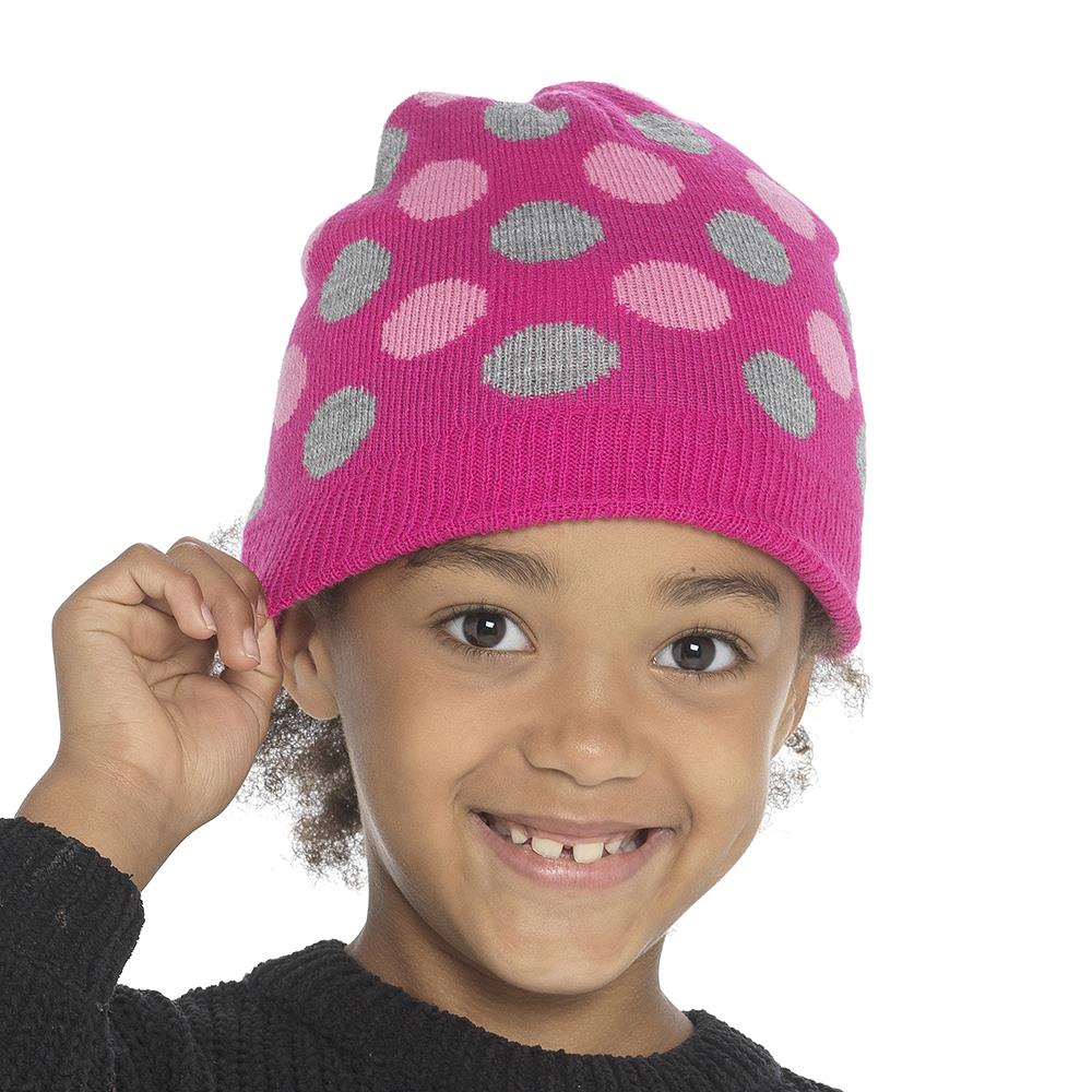 A2Z 4 Kids Girls Hat 2 Pack Spotty Star Beanie Soft Fleece Warm Winter Hats 6-13