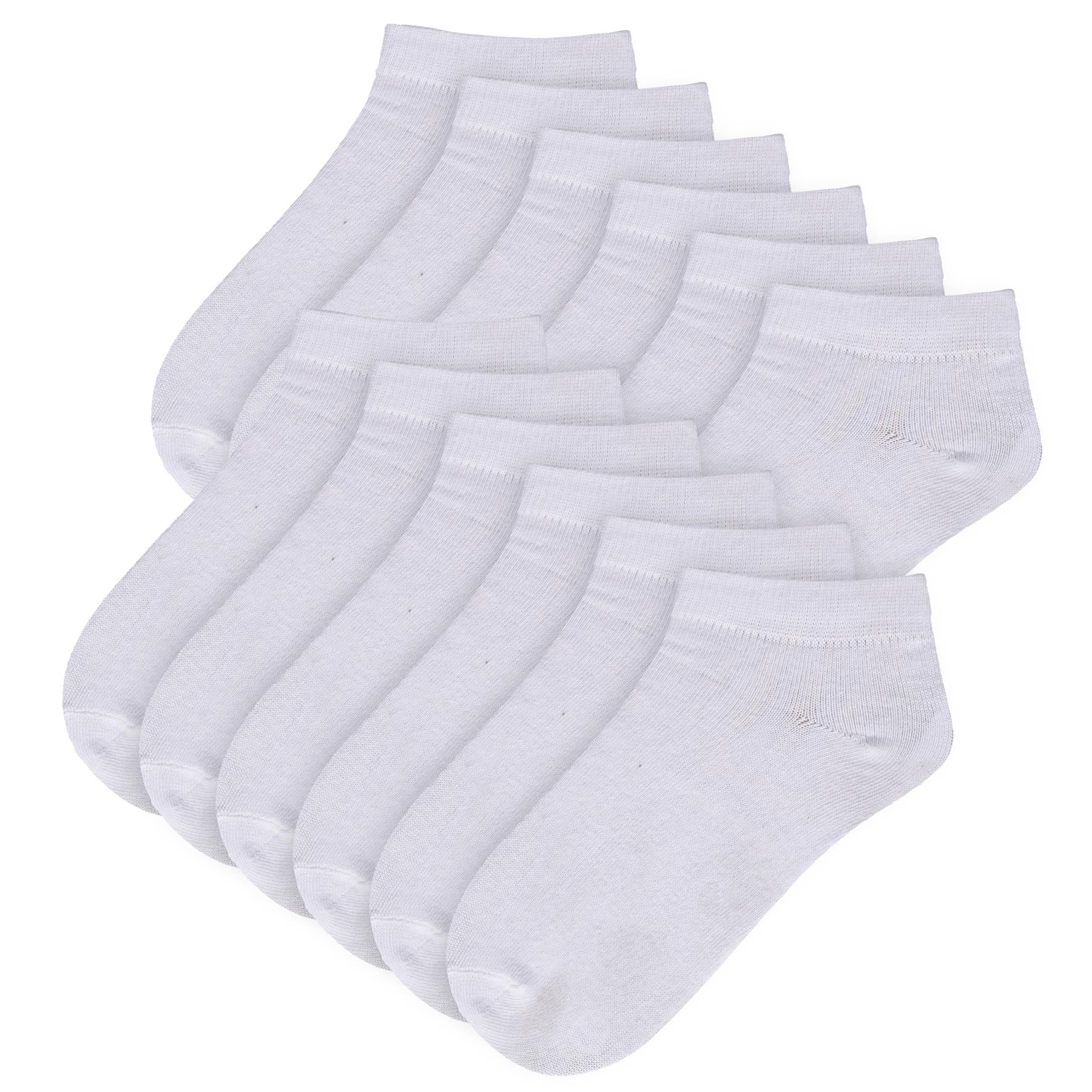 Kids 6 Pack Girls Boys Plain Trainer No Show Socks Cotton School Low Cut Socks