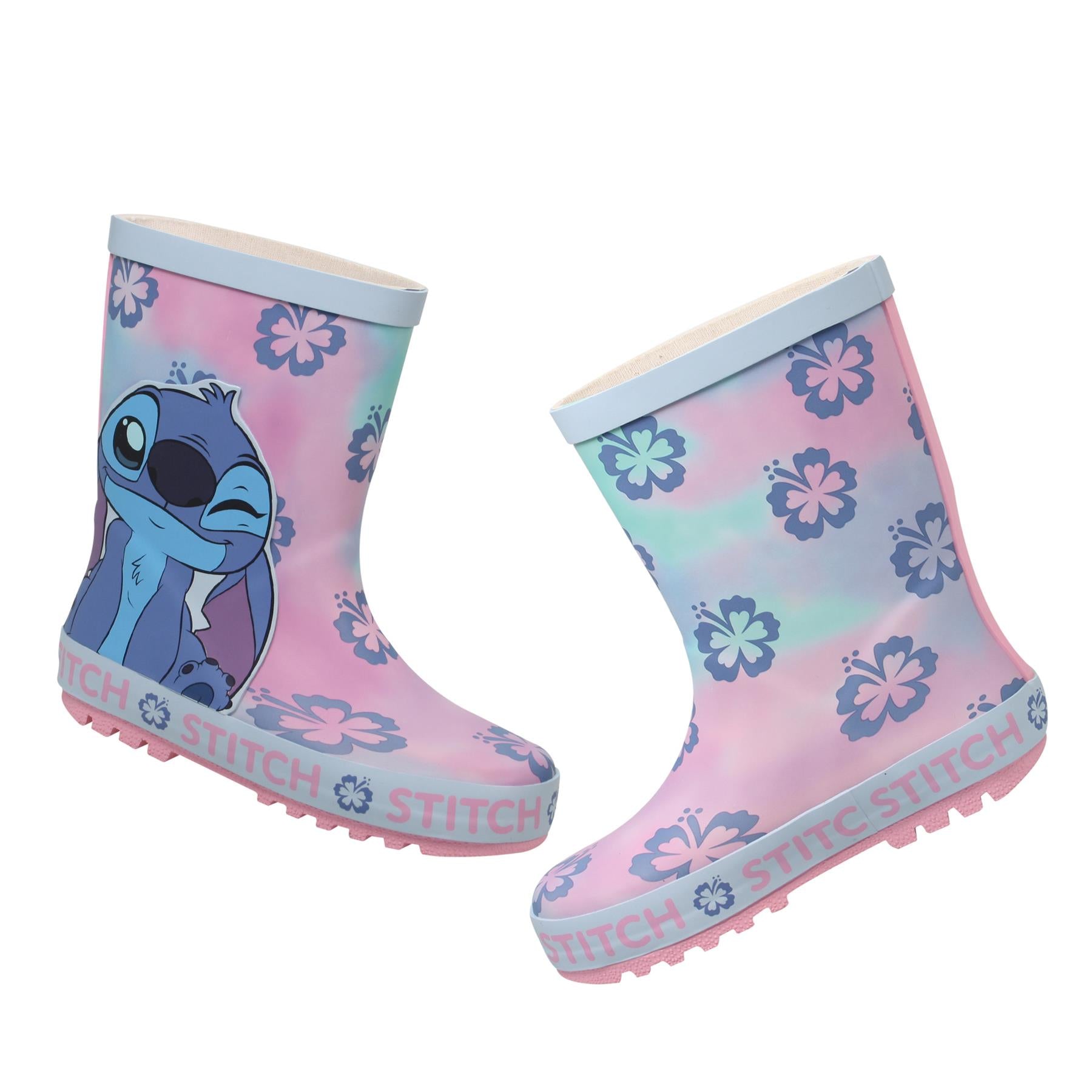 Disney Stitch Kids Wellies Childrens Rubber Wellington Boots Girls Snow Welly