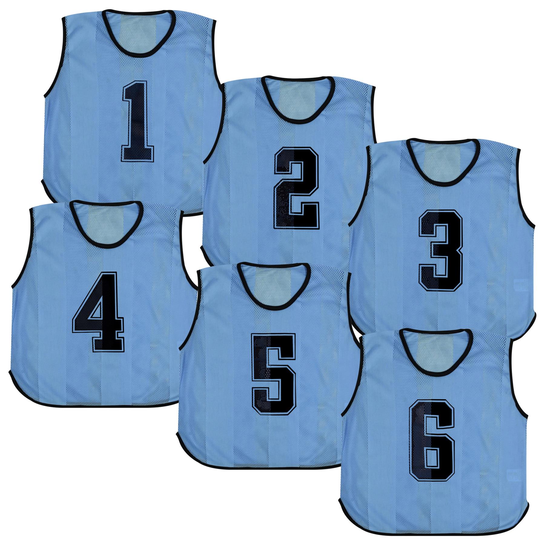 A2Z 6 Pack Sports Number Mesh Bib Comfortable During Football Rugby Sports Adult