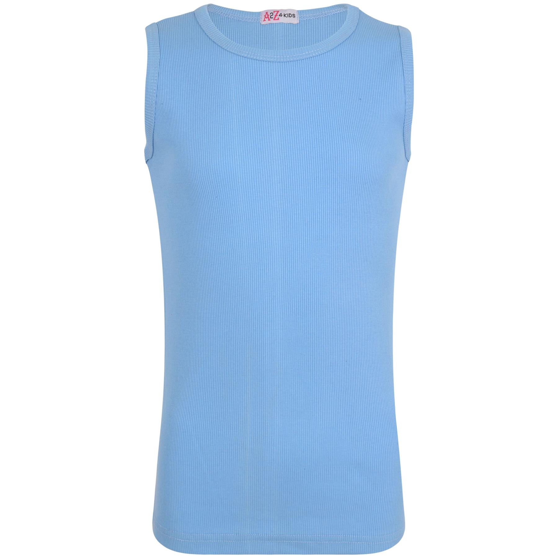 Kids Girls Boys Childrens Vest Top Tank Top Fitted 100% Rich Cotton 2-13 Years