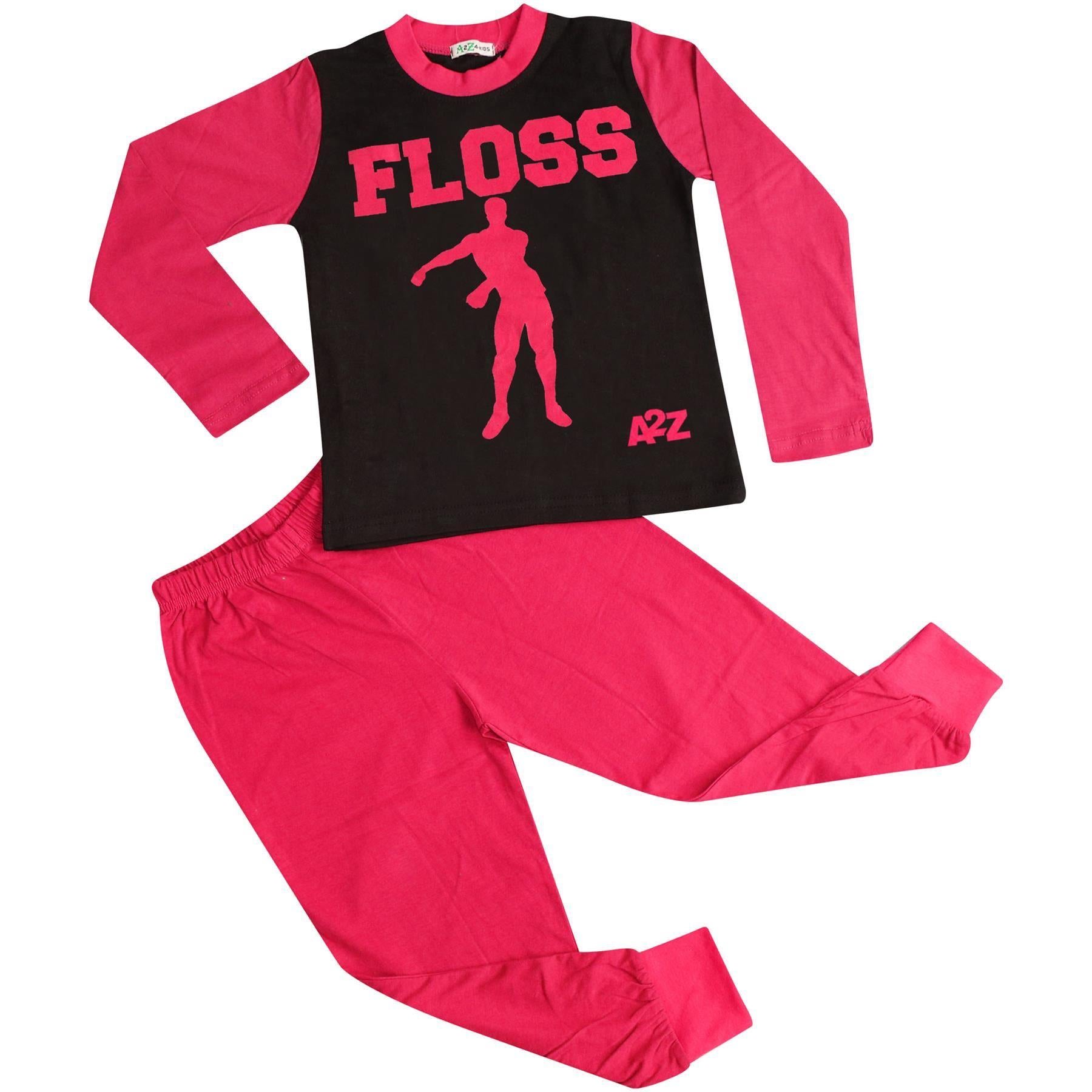 Kids Boys Girls Pyjamas Pink Trendy Floss A2Z Print Xmas