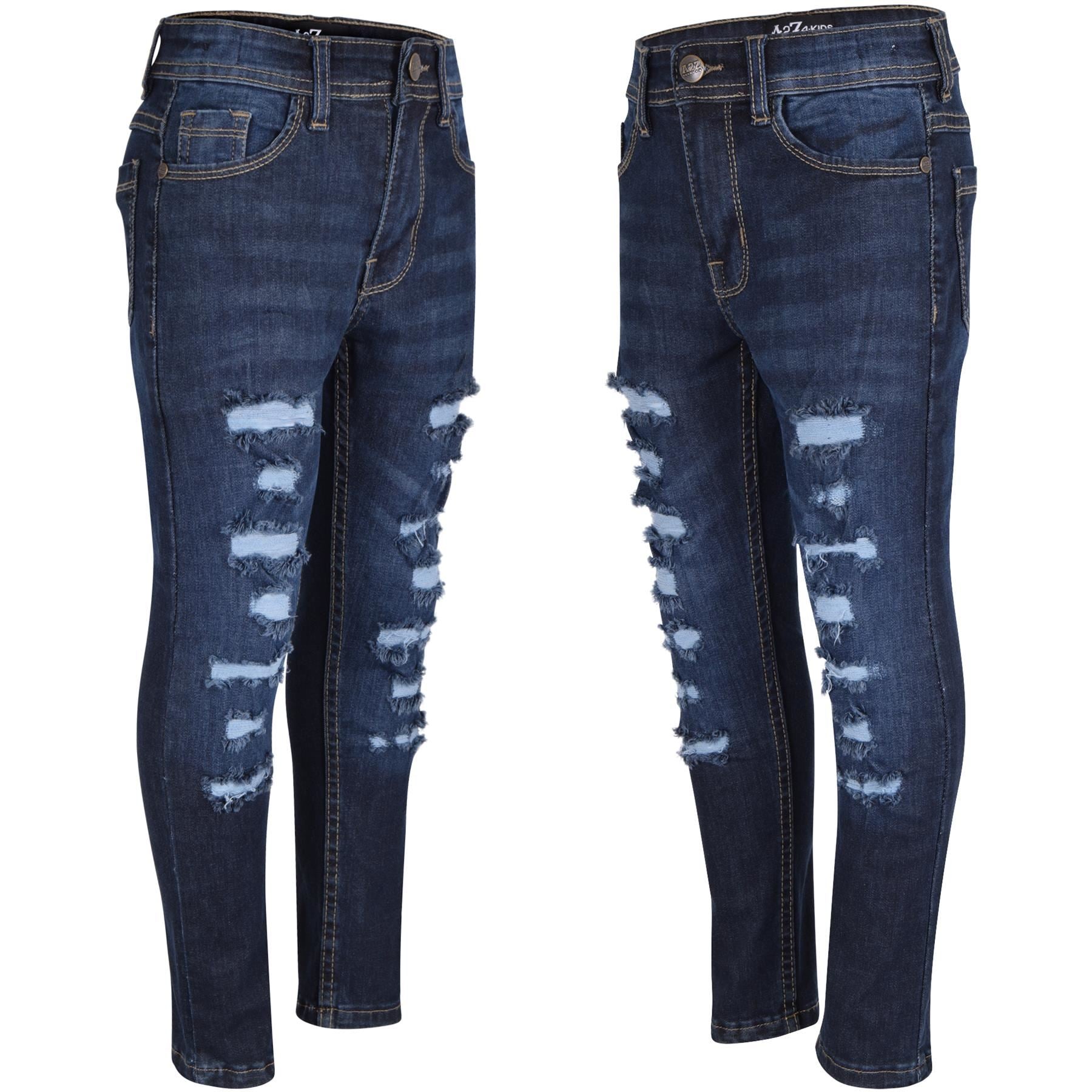 A2Z 4 Kids Jeans Lightweight Denim Ripped Skinny Stretch Comfort Jeans Pants