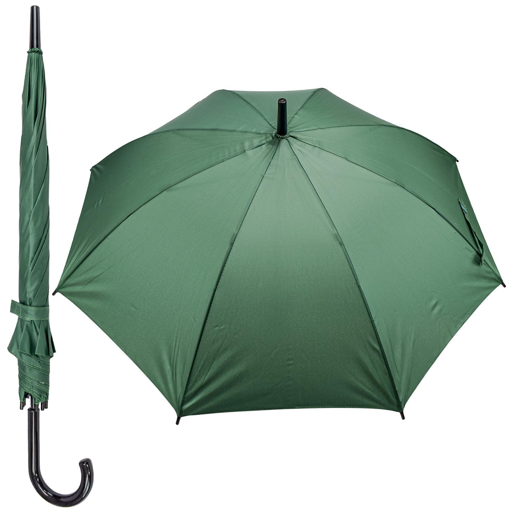 A2Z Kids Stick Umbrellas Green Walking Umbrella Crook Handle Brolly 96cm Canopy