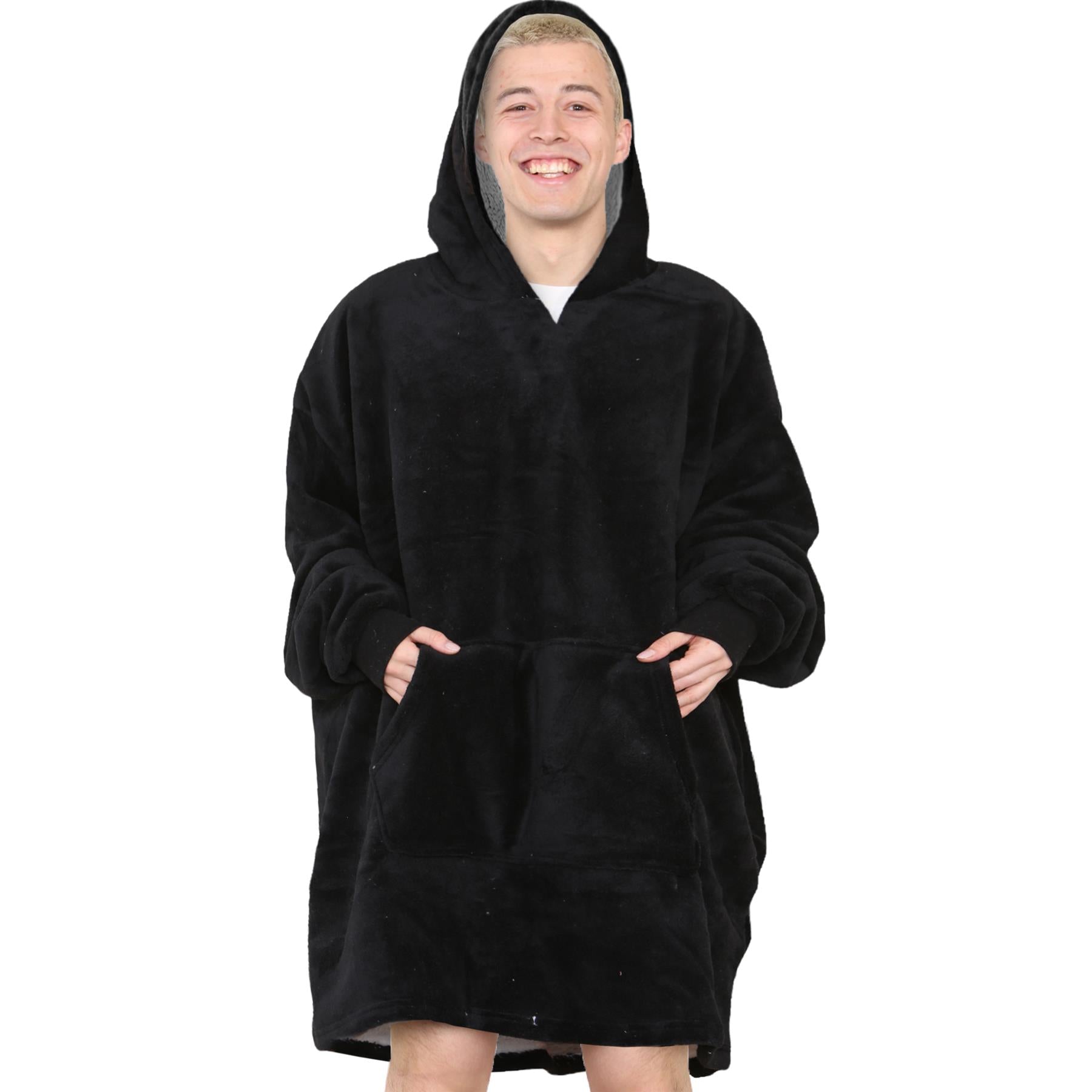 Unisex Oversized Hoodie Snuggle with Plush Sherpa Fleece Lining For Men & Women