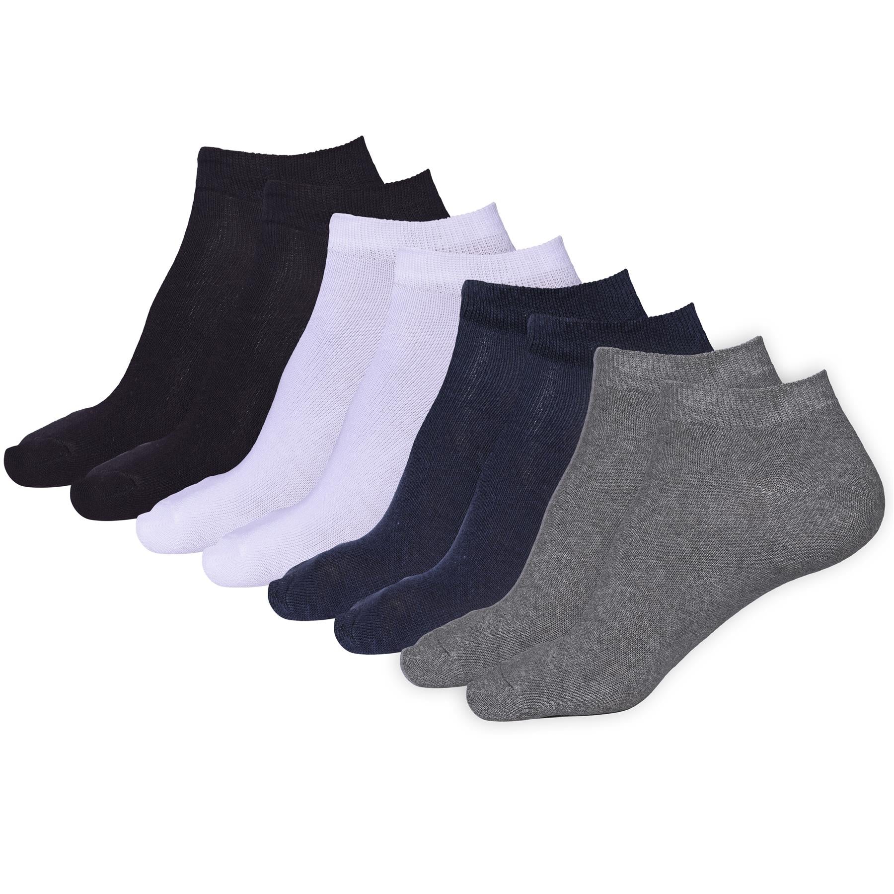 Kids 6 Pack Girls Boys Plain Trainer No Show Socks Cotton School Low Cut Socks