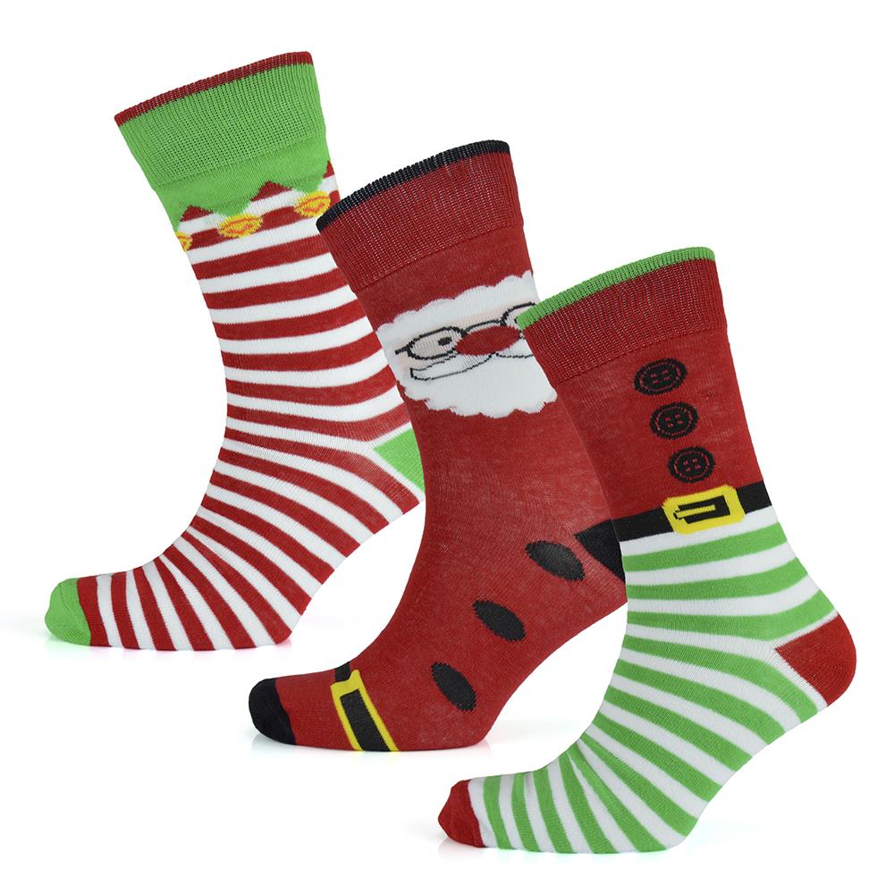 A2Z 3 Pack Ladies Mens Christmas Novelty Pattern Socks Stylish Soft Xmas Socks