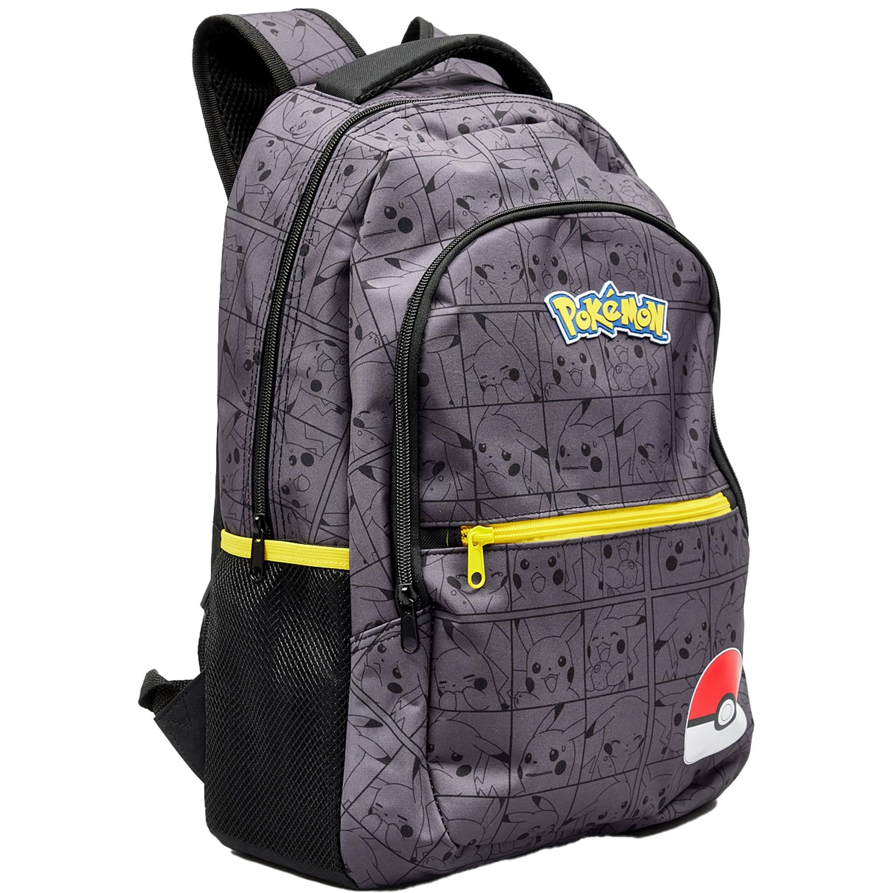 Kids Officially Licensed Pokemon Pikachu Grid Character School Travel Backpack