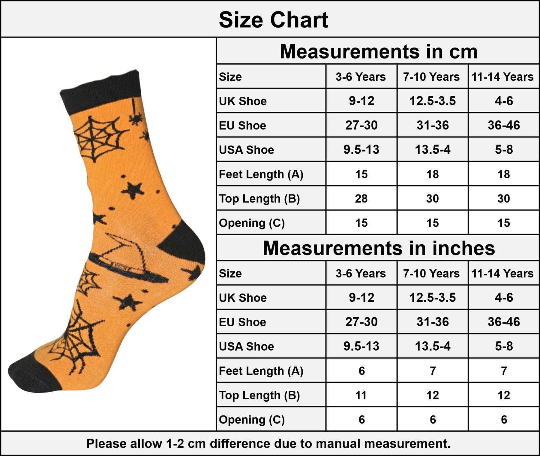 A2Z 4 Kids Girls Boys Novelty Halloween Skeleton Boo Spider Web Warm Crew Socks