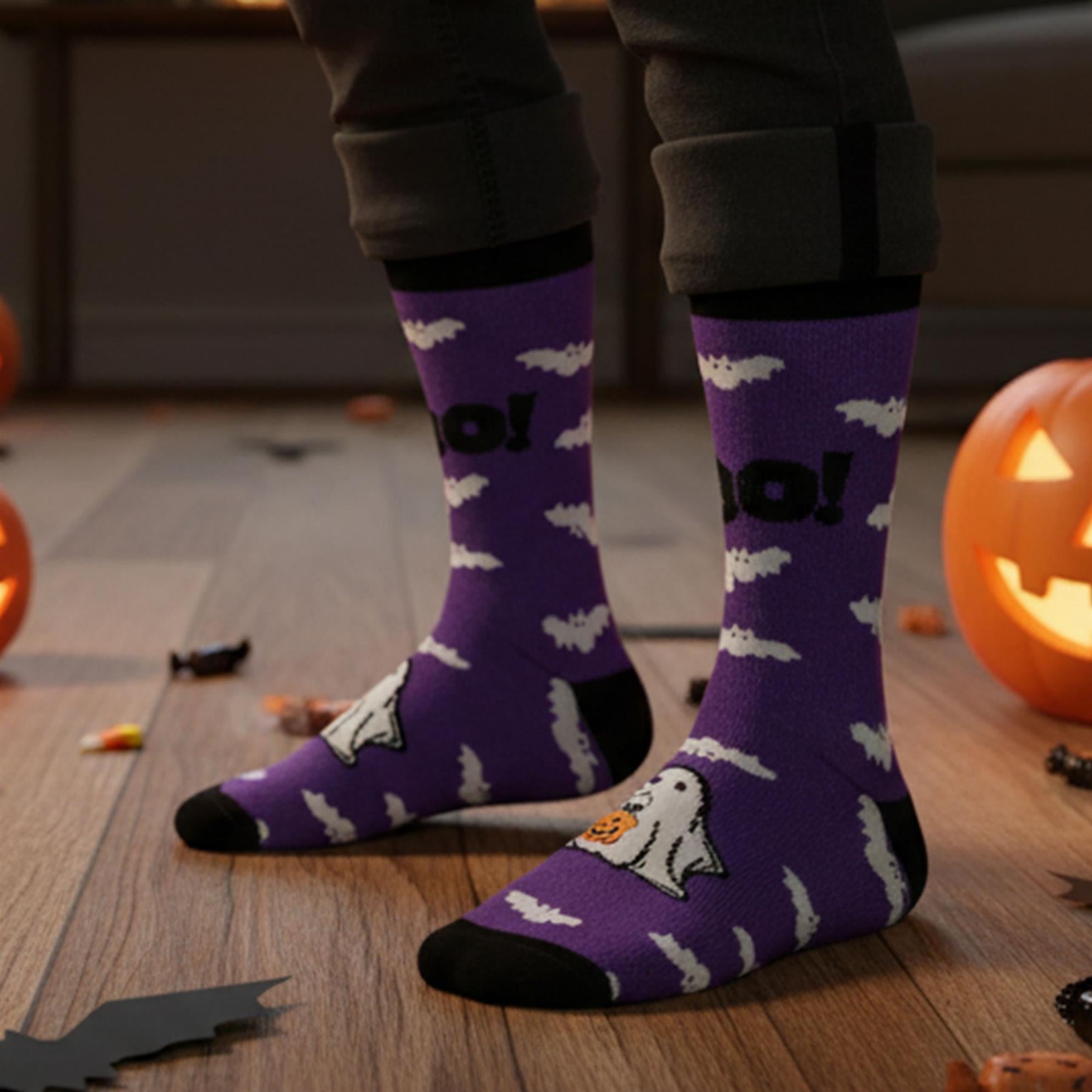 A2Z 4 Kids Girls Boys Novelty Halloween Skeleton Boo Spider Web Warm Crew Socks