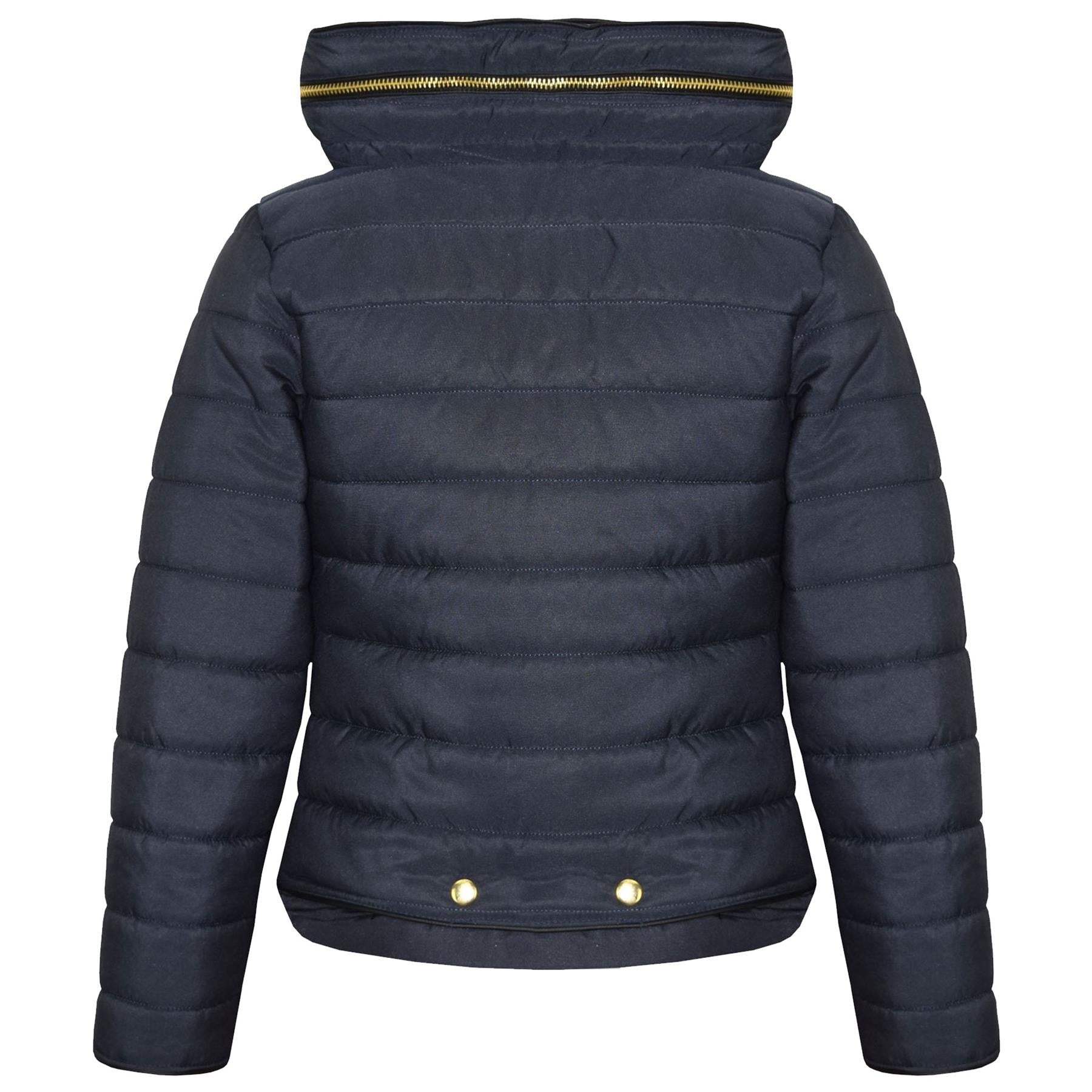 Girls Jacket Kids Padded Puffer Bubble Fur Collar Quilted Warm Thick Coats 3-13 Y