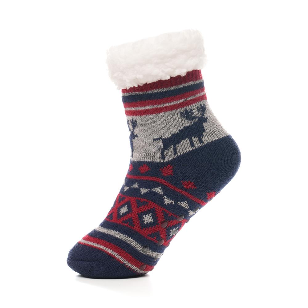 A2Z 4 Kids Boys Christmas Fluffy Sherpa Fleece Lined Non Slip Gripper Xmas Socks