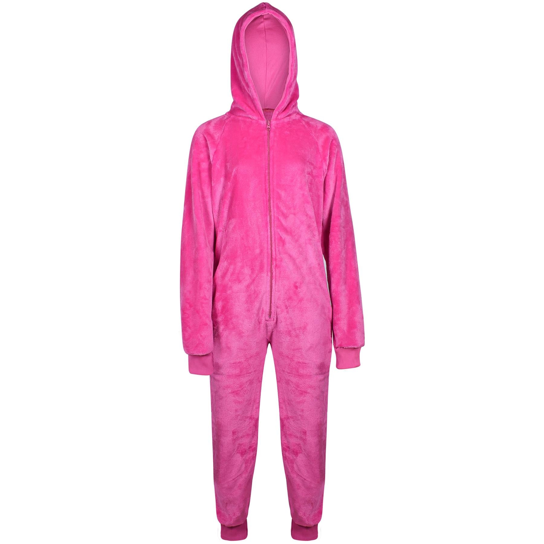 A2Z 4 Kids Girls Boys Plain Fleece Hooded Onesie Soft Comfortable for Children